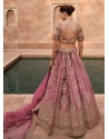 Eyeful Old Rose Designer Silk Heavy Worked Wedding Lehenga Choli