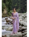 Markable Lavender Party Wear Heavy Silk Saree