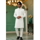 Off White Designer Indo Western With Aligadhi Pant
