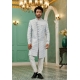 Light Grey Designer Indo Western With Aligadhi Pant