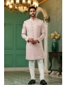 Dusty Pink Designer Indo Western Sherwani With Aligadhi Pant
