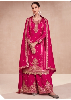 Rani Pink Party Wear Premium Silk Palazzo Suit