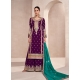 Purple Party Wear Heavy Premium Silk Palazzo Suit