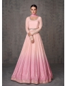 Stylish Pink Real Georgette Party Wear Anarkali Suit