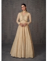 Gorgeous Beige Real Georgette Party Wear Anarkali Suit