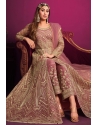 Dusty Pink Designer Embroidered Front Cut Anarkali Suit