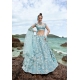 Lovely Sky Blue Party Wear Heavy Wedding Designer Lehenga Choli