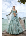 Eyeful Aqua Blue Party Wear Heavy Wedding Designer Lehenga Choli