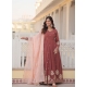 Adorable Old Rose Party Wear Heavy Readymade Gown With Dupatta