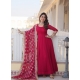 Marvelous Rani Pink Readymade Heavy Party Wear Gown With Dupatta