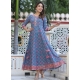 Lovely Blue Designer Party Wear Viscose Readymade Gown