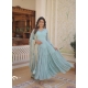 Graceful Sky Blue Party Wear Heavy Readymade Gown With Dupatta