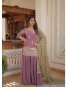 Modern Mauve Party Wear Readymade Palazzo Suit