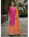 Rani Pink And Orange Heavy Designer Palazzo Suit