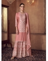 Peach Real Chinon Heavy Party Wear Designer Suit