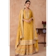Yellow Real Chinon Heavy Party Wear Designer Suit