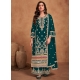 Teal Heavy Chinnon Party Wear Designer Palazzo Suit