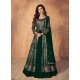 Gorgeous Dark Green Real Gerogette Designer Anarkali Suit
