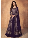 Traditional Purple Real Gerogette Designer Anarkali Suit