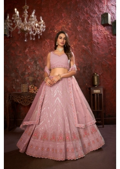 Dusty Pink Indian Wedding Heavy Designer Lehenga Choli