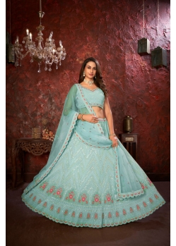 Aqua Mint Indian Wedding Heavy Designer Lehenga Choli