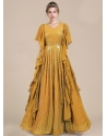 Mustard Party Wear Readymade Heavy Designer Gown