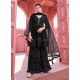 Beautiful Black Embroidered Georgette Heavy Palazzo Suit