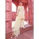 Amazing Off White Embroidered Georgette Heavy Palazzo Suit
