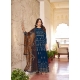 Teal Blue Embroidered Faux Georgette Party Wear Heavy Anarkali Suit