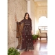 Coffee Brown Embroidered Faux Georgette Party Wear Heavy Anarkali Suit
