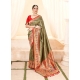 Mehendi Green Party Wear Pure Handloom Designer Saree