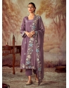 Admirable Lavender Embroidered Party Wear Straight Suit