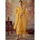 Nice Looking Yellow Embroidered Party Wear Straight Suit