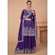 Glowing Violet Premium Chinnon Silk Heavy Designer Suit