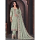 Embroidered Work Chinon Salwar Suit In Green