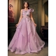 Pink Net Designer Gown With Hand, Sequins And Stone Work