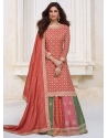 Pink Chinon Embroidered And Sequins Work Readymade Lehenga Choli For Women
