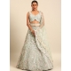 Sea Green Net Cord Embroidered Sequins And Thread Work Lehenga Choli For Ceremonial