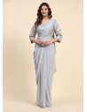 Grey Georgette Classic Saree