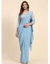 Aqua Blue Georgette Classic Sari