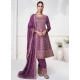 Purple Silk Salwar Suit With Embroidered Work