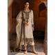Cream Georgette Embroidered Work Trendy Suit For Engagement