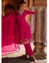 Rani Georgette Embroidered Work Salwar Suit For Engagement