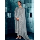 Compelling Grey Silk Salwar Suit With Embroidered And Sequins Work