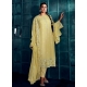 Yellow Silk Embroidered And Sequins Work Trendy Suit For Ceremonial
