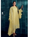 Yellow Silk Embroidered And Sequins Work Trendy Suit For Ceremonial