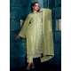 Green Silk Salwar Suit With Embroidered And Sequins Work
