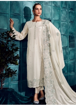 White Silk Salwar Suit