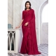 Shimmer Party Wear Sarees In Rani