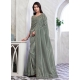 Sea Green Silk Patch Border And Embroidered Work Classic Sari